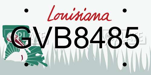 GVB8485 Louisiana License Plate