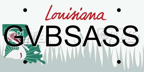 GVBSASS Louisiana License Plate