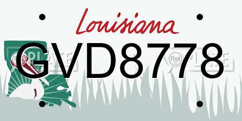 GVD8778 Louisiana License Plate