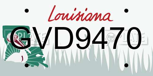 GVD9470 Louisiana License Plate
