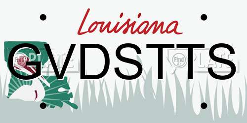 GVDSTTS Louisiana License Plate