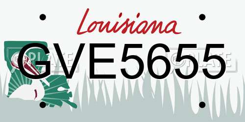 GVE5655 Louisiana License Plate