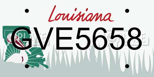 GVE5658 Louisiana License Plate