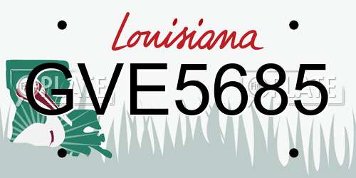 GVE5685 Louisiana License Plate