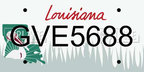 GVE5688 Louisiana License Plate