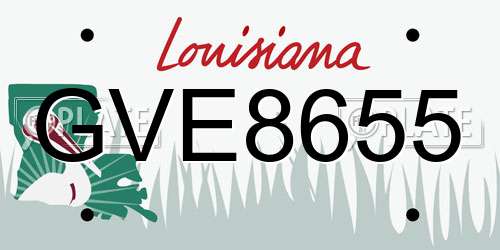 GVE8655 Louisiana License Plate