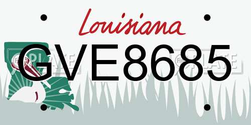 GVE8685 Louisiana License Plate