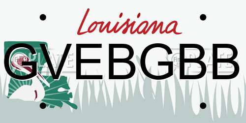 GVEBGBB Louisiana License Plate