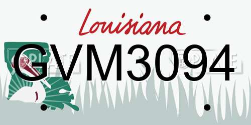 GVM3094 Louisiana License Plate