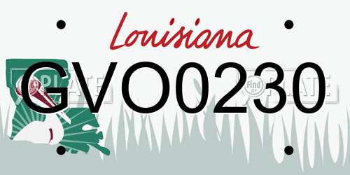 GVO0230 Louisiana License Plate