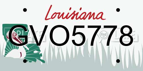 GVO5778 Louisiana License Plate