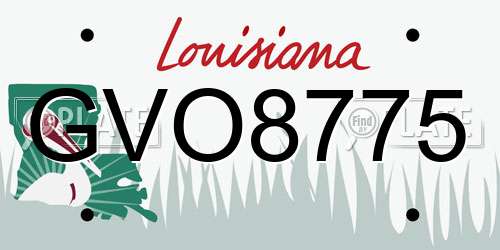 GVO8775 Louisiana License Plate