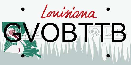 GVOBTTB Louisiana License Plate