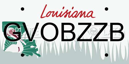 GVOBZZB Louisiana License Plate