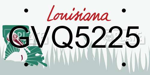 GVQ5225 Louisiana License Plate