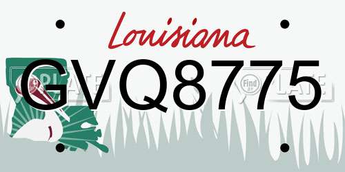 GVQ8775 Louisiana License Plate