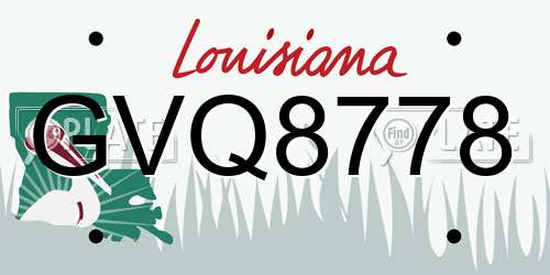 GVQ8778 Louisiana License Plate