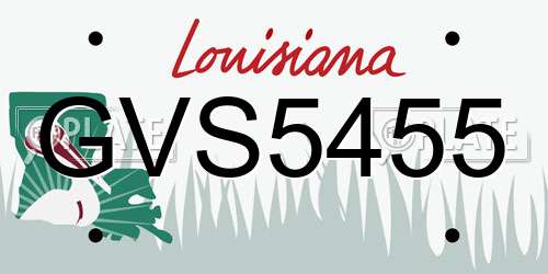 GVS5455 Louisiana License Plate