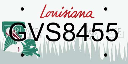 GVS8455 Louisiana License Plate