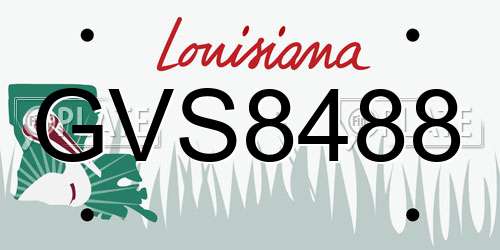GVS8488 Louisiana License Plate