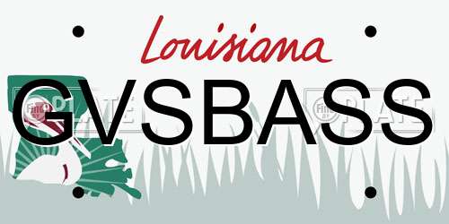 GVSBASS Louisiana License Plate