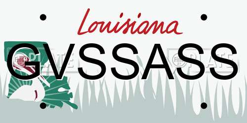 GVSSASS Louisiana License Plate