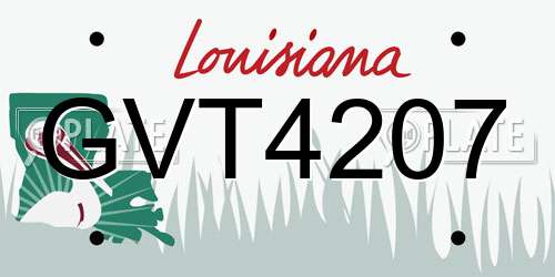 GVT4207 Louisiana License Plate