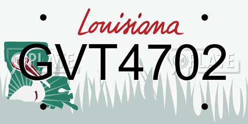 GVT4702 Louisiana License Plate