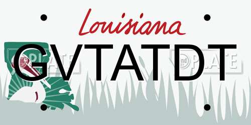 GVTATDT Louisiana License Plate
