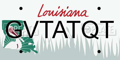 GVTATQT Louisiana License Plate
