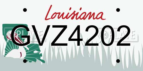 GVZ4202 Louisiana License Plate