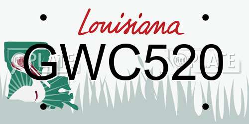 GWC520 Louisiana License Plate