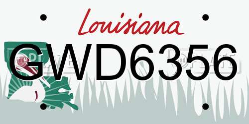 GWD6356 Louisiana License Plate