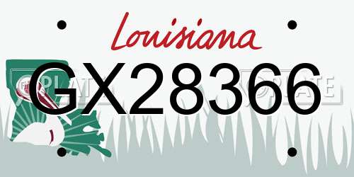 GX28366 Louisiana License Plate