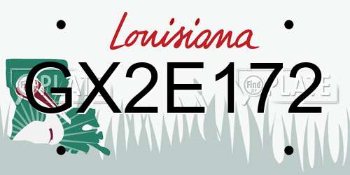 GX2E172 Louisiana License Plate