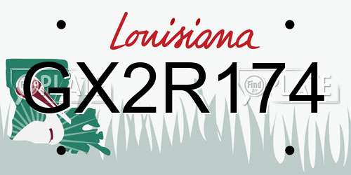 GX2R174 Louisiana License Plate