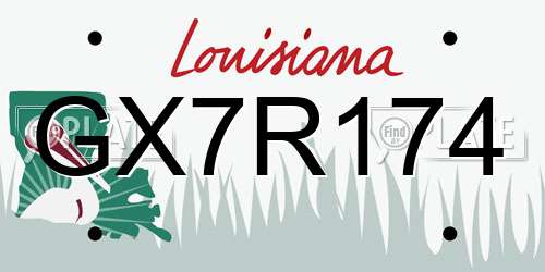 GX7R174 Louisiana License Plate