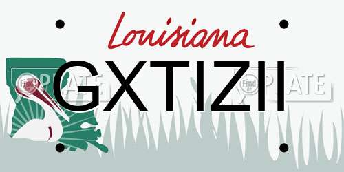 GXTIZII Louisiana License Plate