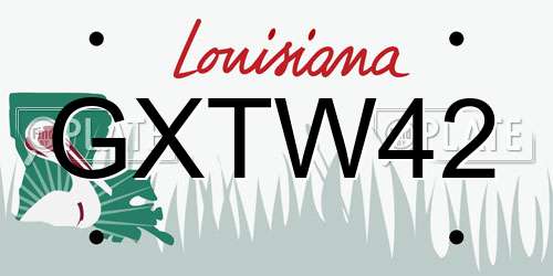 GXTW42 Louisiana License Plate