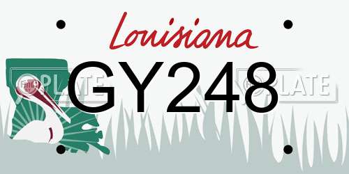 GY248 Louisiana License Plate