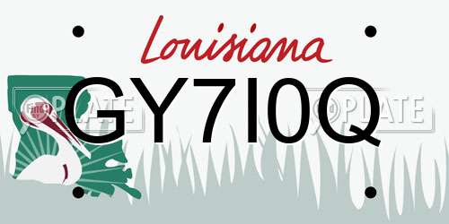 GY7I0Q Louisiana License Plate