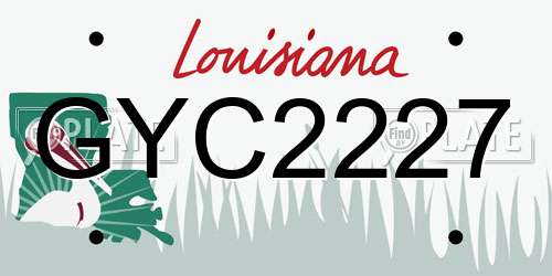 GYC2227 Louisiana License Plate