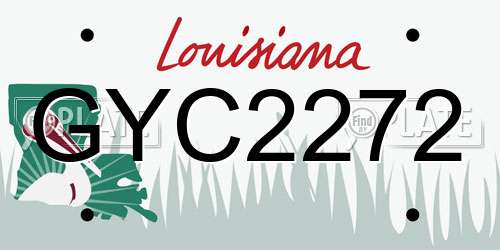 GYC2272 Louisiana License Plate