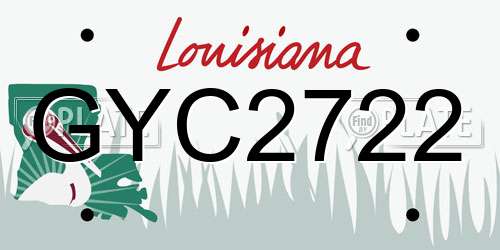 GYC2722 Louisiana License Plate
