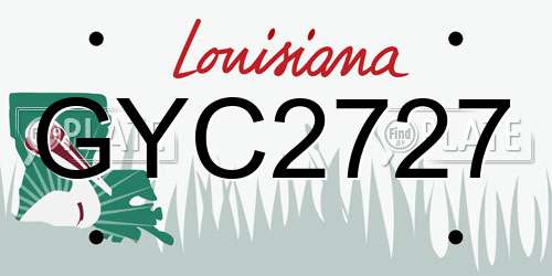 GYC2727 Louisiana License Plate