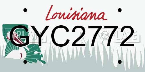 GYC2772 Louisiana License Plate