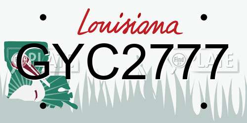 GYC2777 Louisiana License Plate