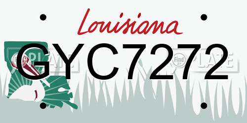 GYC7272 Louisiana License Plate