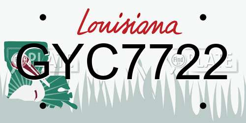 GYC7722 Louisiana License Plate