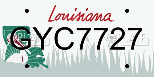 GYC7727 Louisiana License Plate